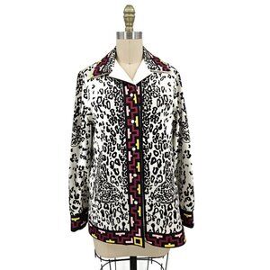 Vintage Puccini Cheetah Print Blouse Womens M Long Sleeve Button Front Leopard